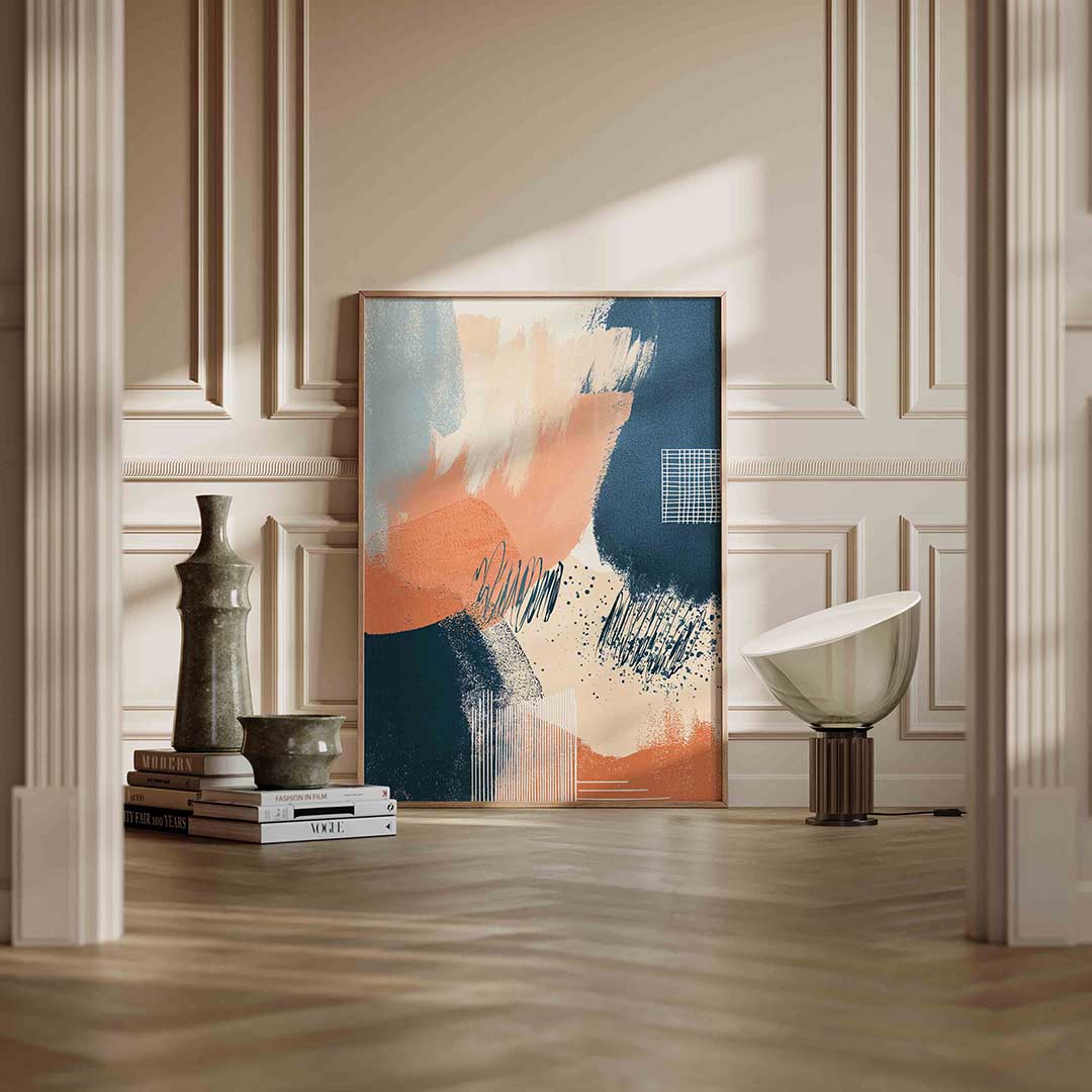 Abstracte penseelstreken Poster
