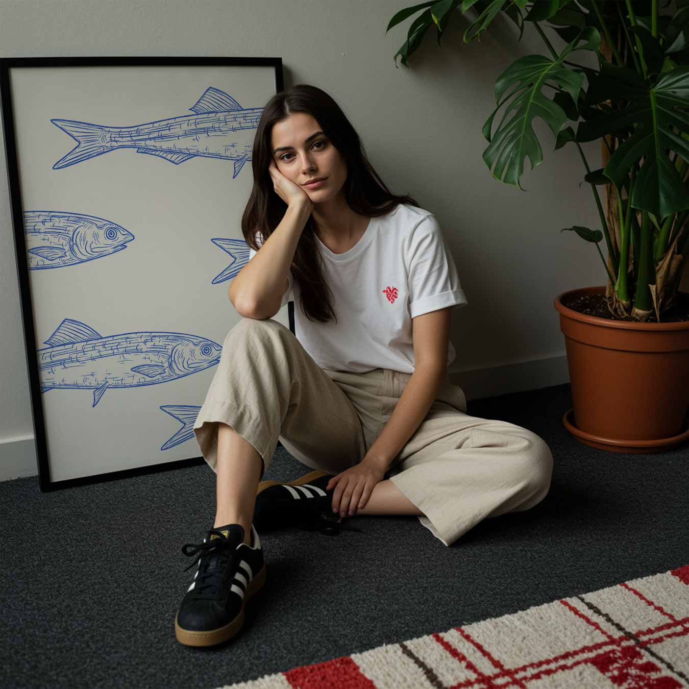 Stijlvolle Vissen Illustratie Poster-WallArtistic