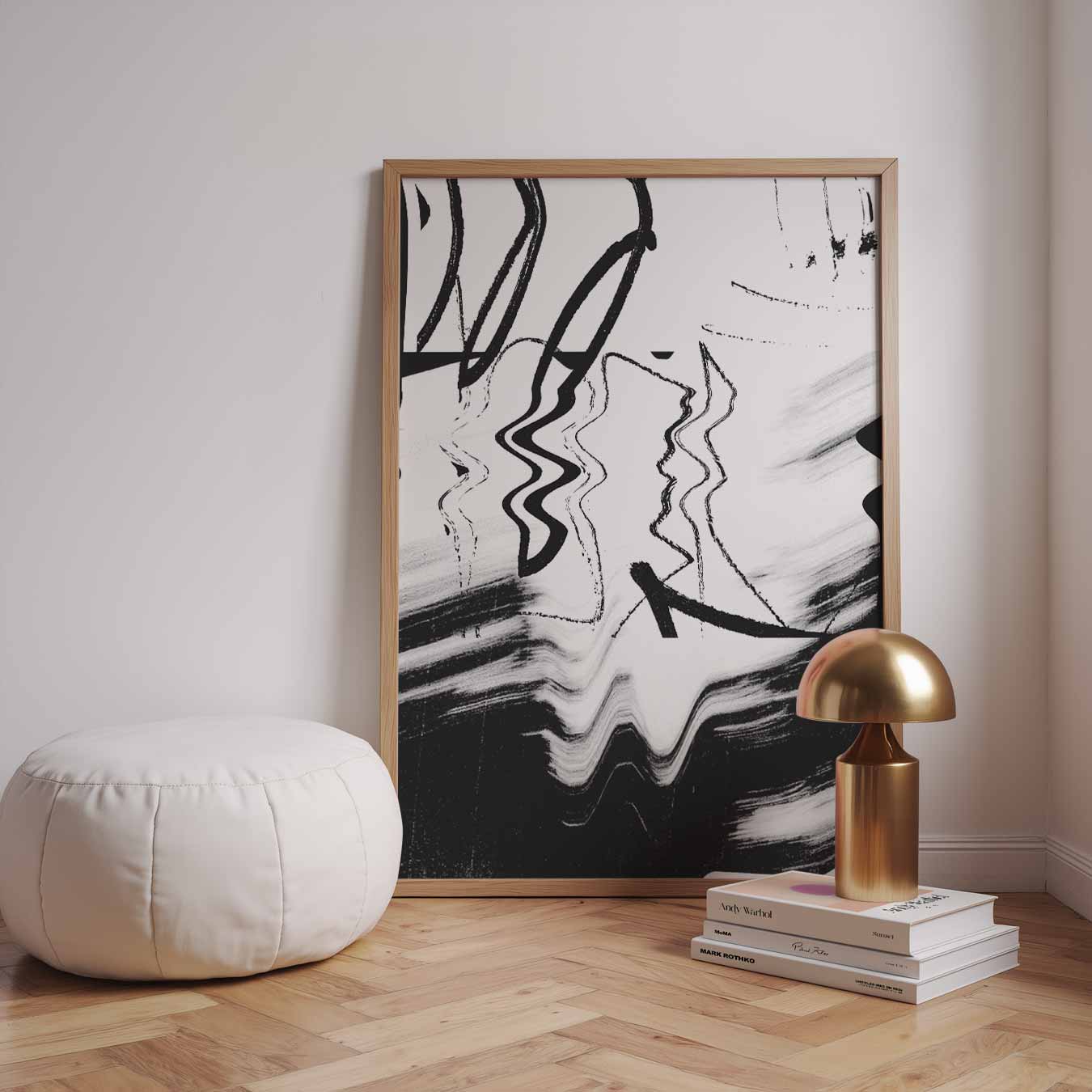 Abstracte Zwart-Witte Kunstposter-WallArtistic