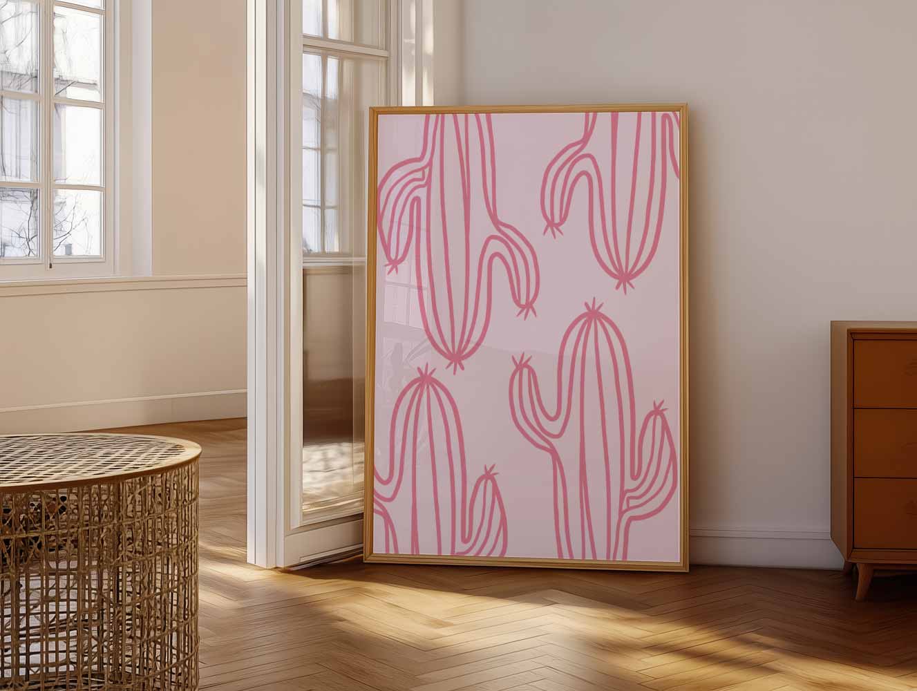 Trendy Cactus Illustratie Poster