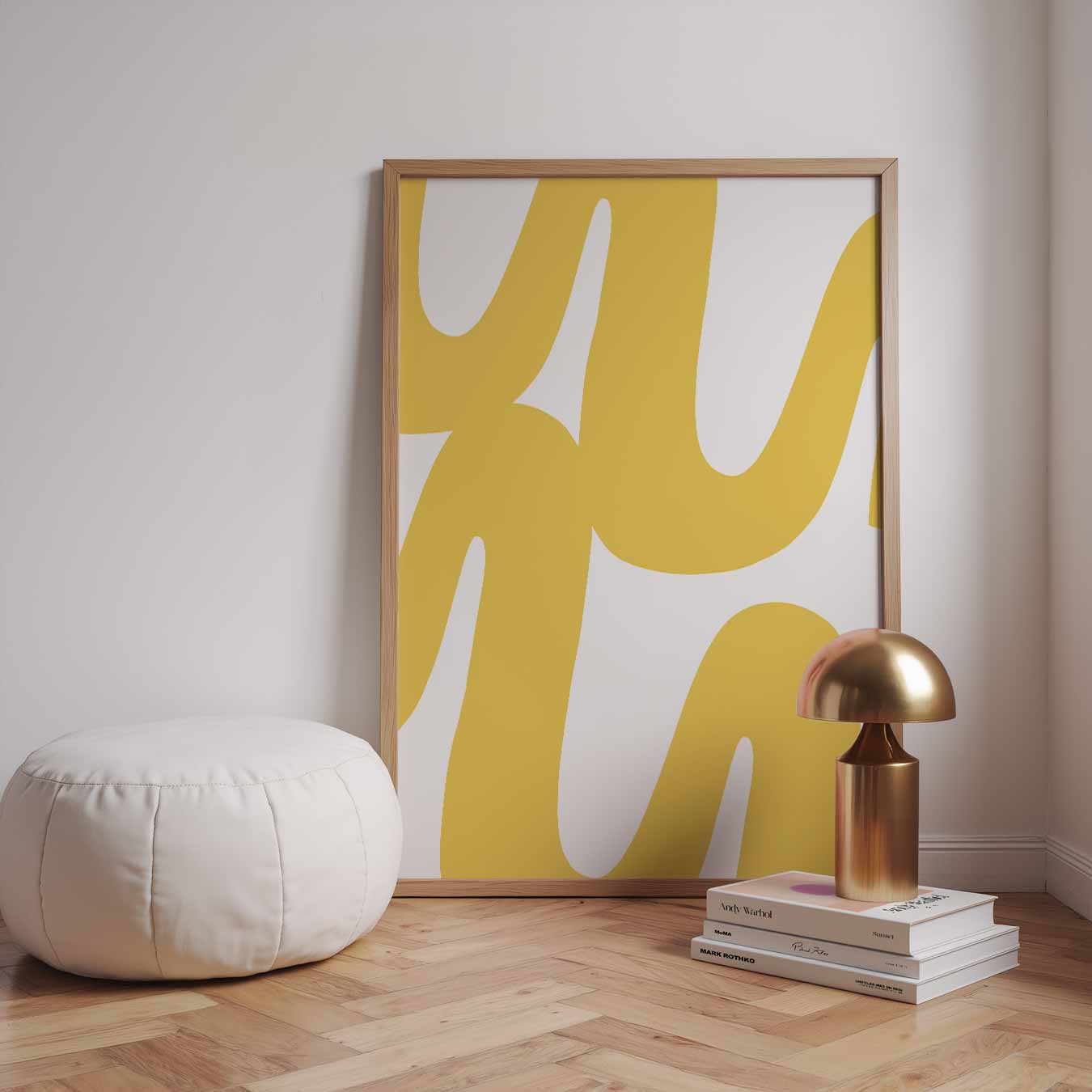 Opvallende Gele Golven Poster-WallArtistic