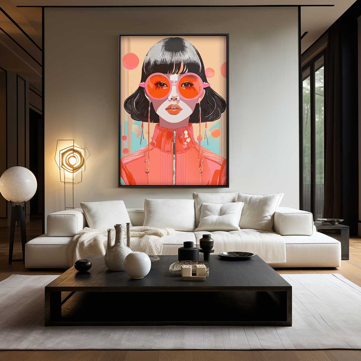 Retro Pop Art Portret Kunstwerk-canvas-dibond-plexiglas-wanddecoratie-WallArtistic