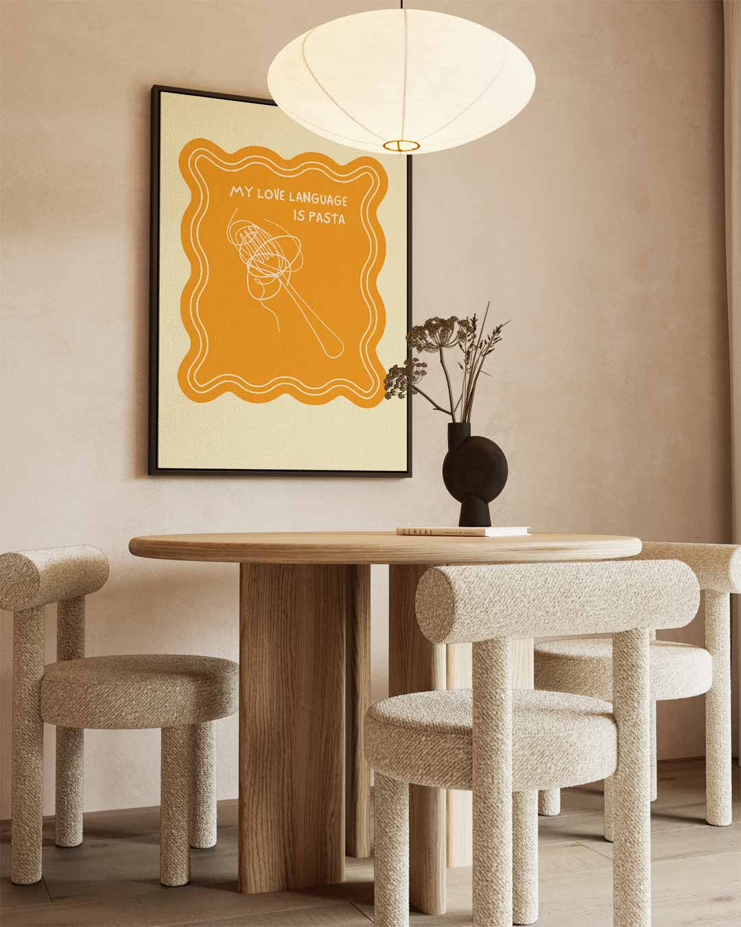 Pasta Liefde Teken Kunstwerk-canvas-dibond-plexiglas-wanddecoratie-WallArtistic