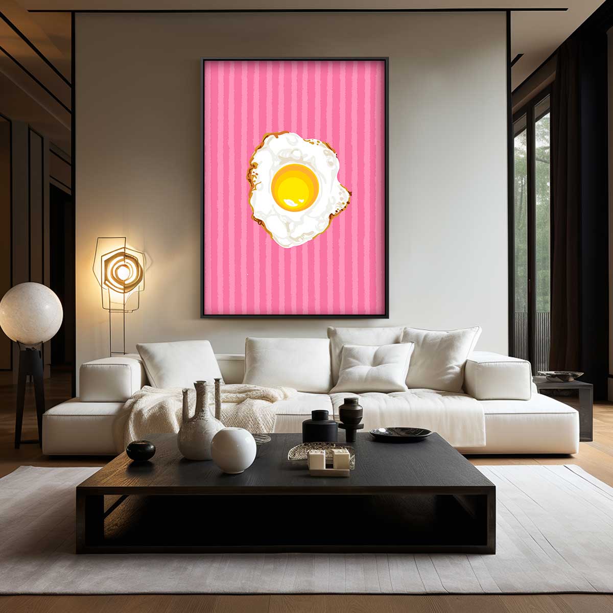 Knapperig Ei op Roze Kunstwerk-canvas-dibond-plexiglas-wanddecoratie-WallArtistic