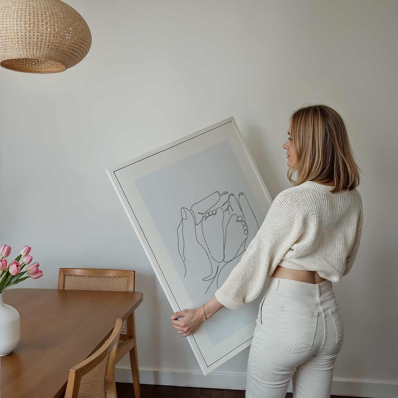 Moederliefde in Lijntekening Poster