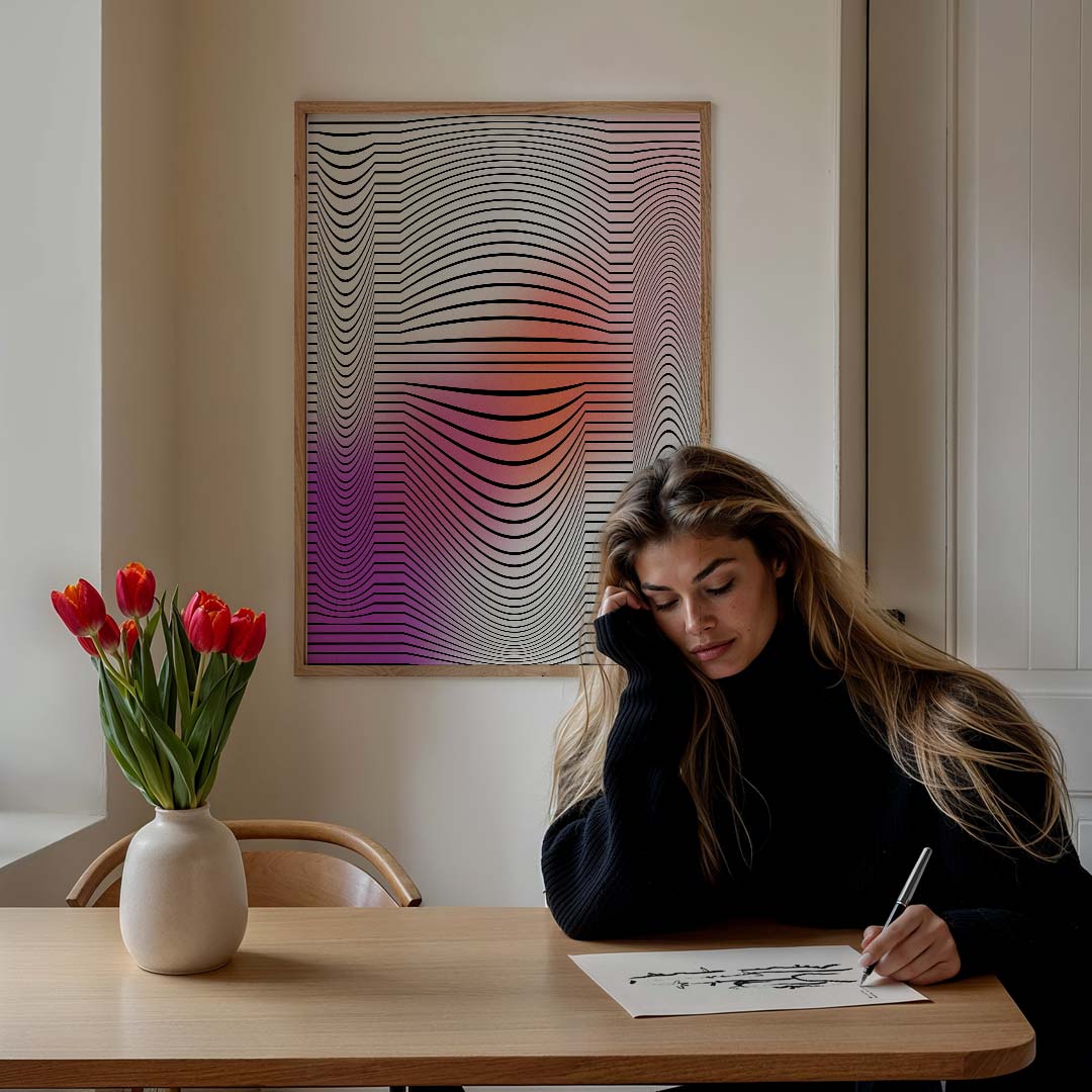 Moderne Golven Kunstposter-WallArtistic