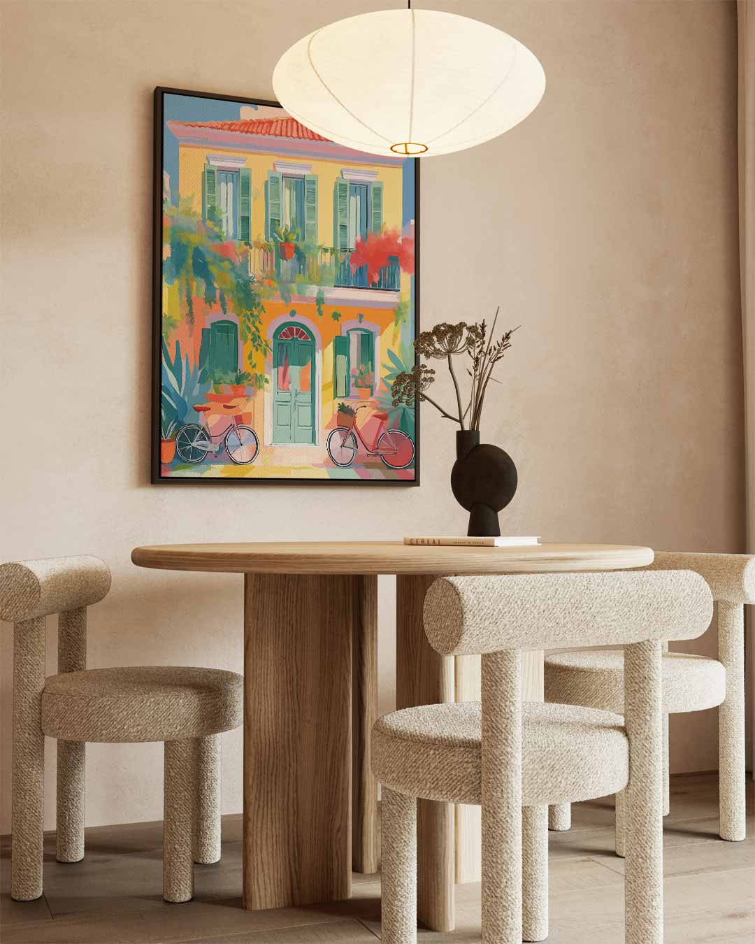 Zonnige Mediterrane Gevel Kunstwerk-canvas-dibond-plexiglas-wanddecoratie-WallArtistic