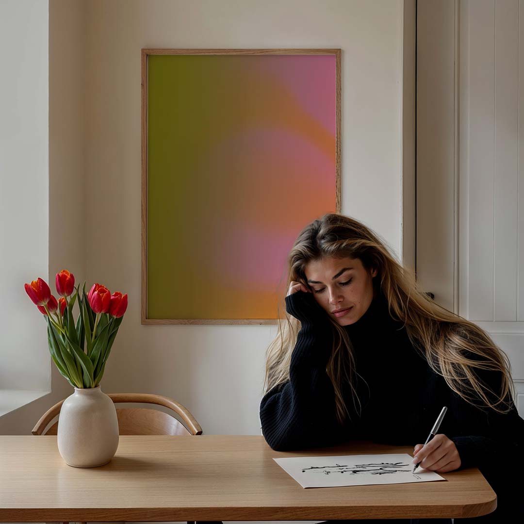 Zachte Kleuren Vloeibare Kunst Poster-WallArtistic