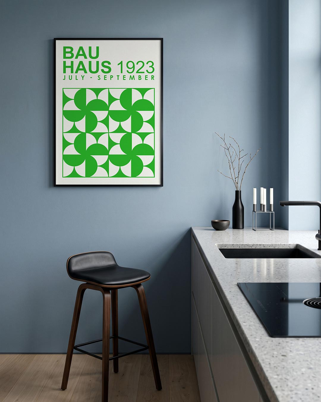 Groene vormenritme Poster
