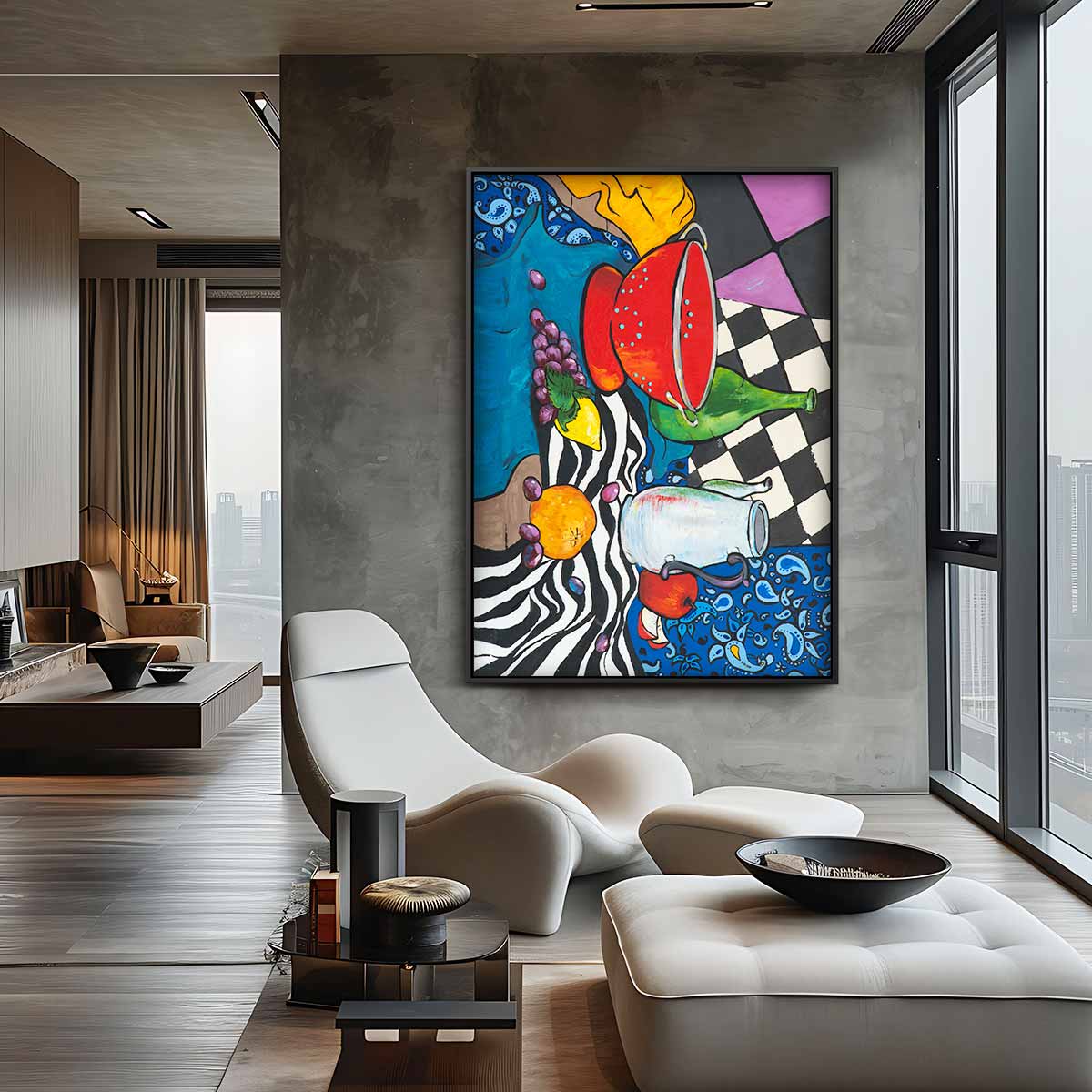 Kleurrijke Chaos Stilleven Kunstwerk-canvas-dibond-plexiglas-wanddecoratie-WallArtistic