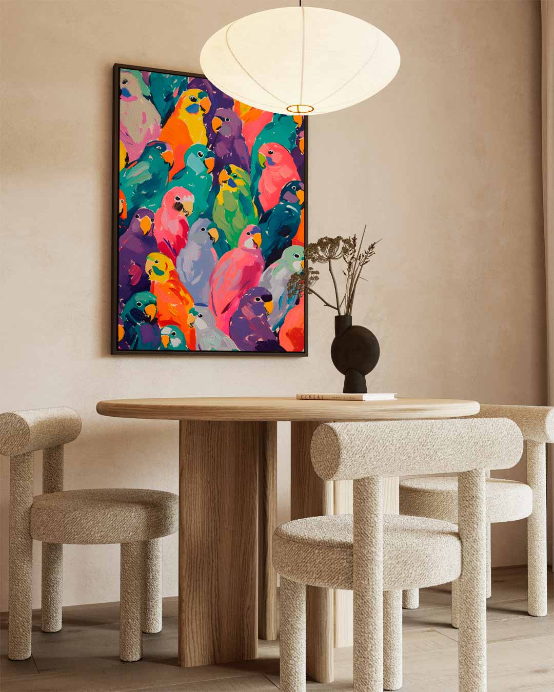 Kleurrijke Papegaaienpracht Kunstwerk-canvas-dibond-plexiglas-wanddecoratie-WallArtistic