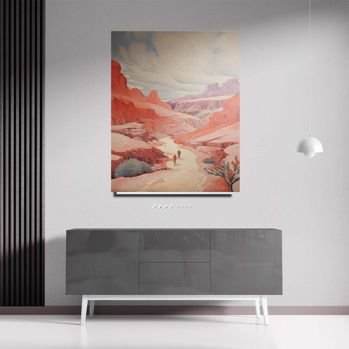 Wandeling door de Canyon Kunstwerk-canvas-dibond-plexiglas-wanddecoratie-WallArtistic