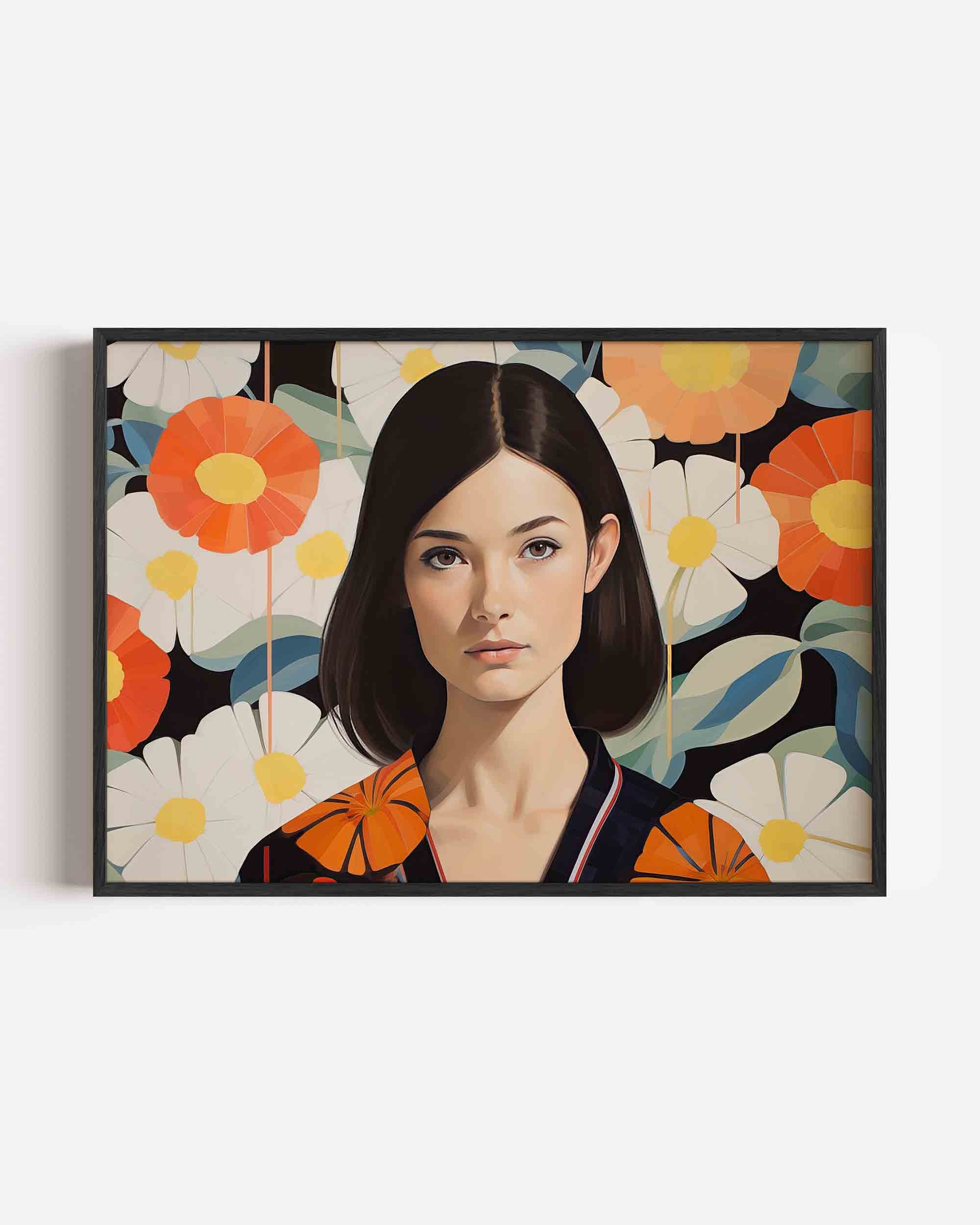 Vrouw met bloemen Poster