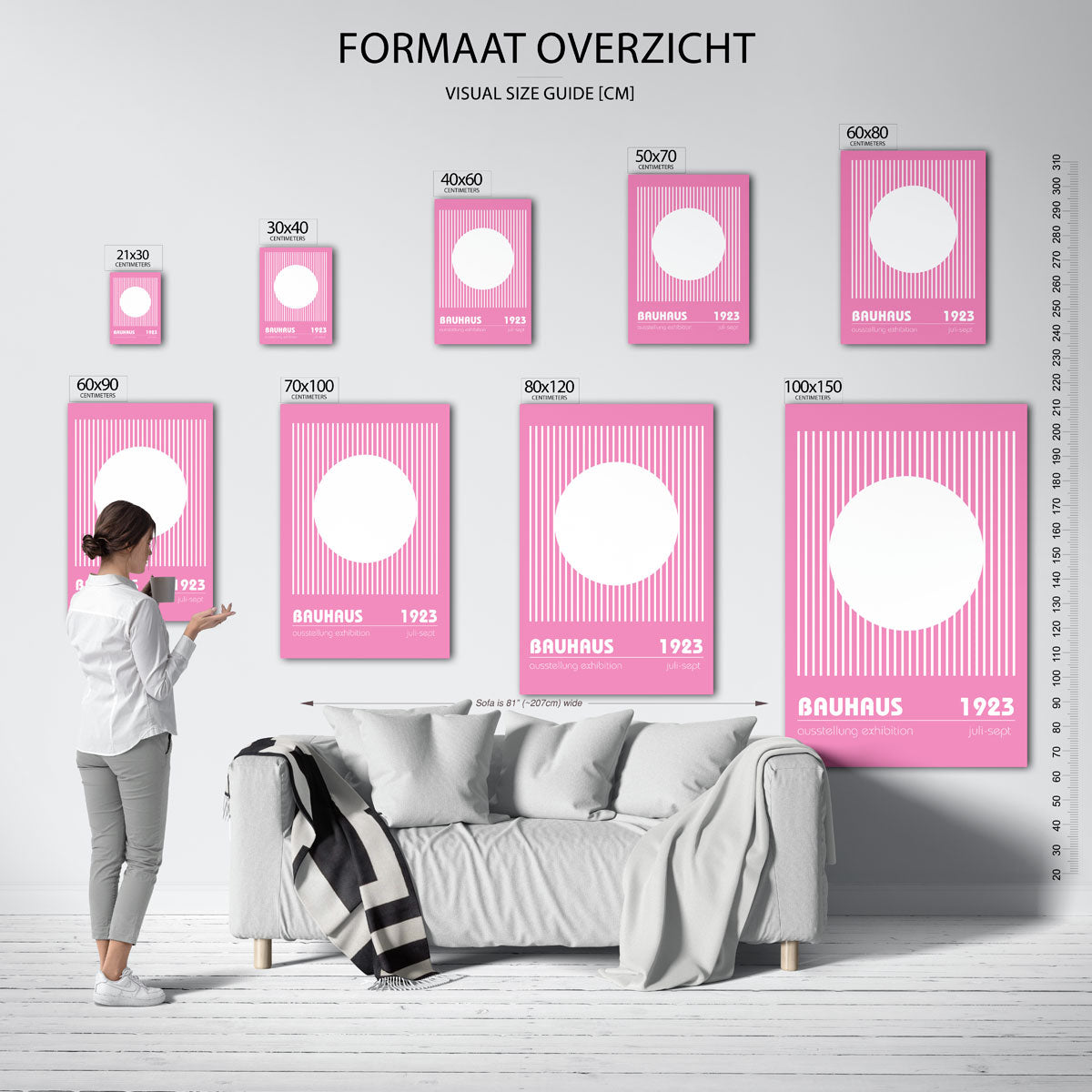 Lijnen en cirkel Poster