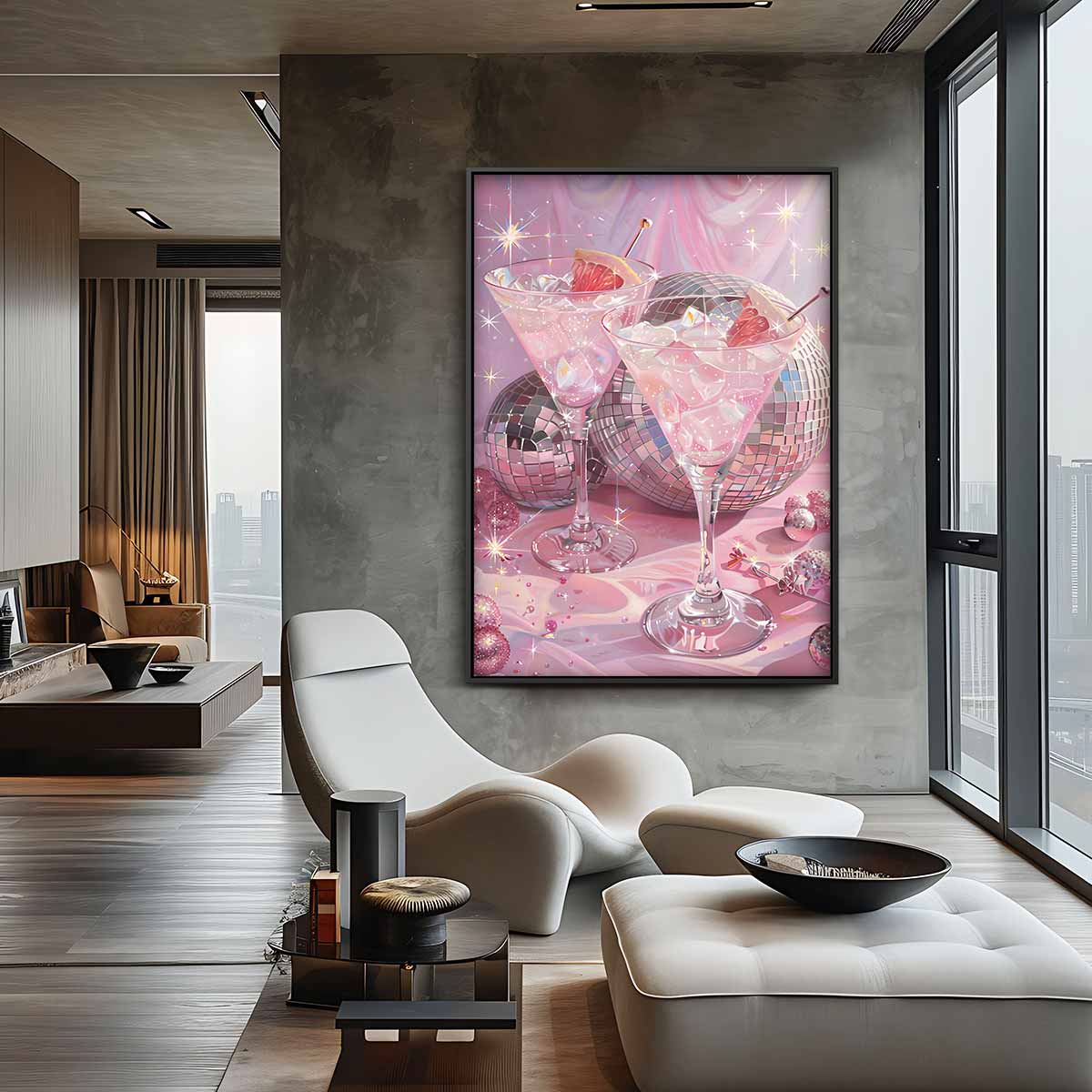 Glamour Cocktail Avond Kunstwerk-canvas-dibond-plexiglas-wanddecoratie-WallArtistic