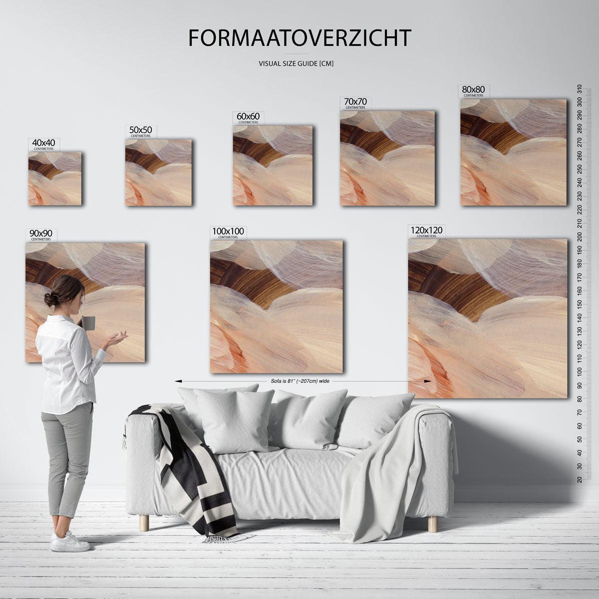 Abstracte penseelstreken Poster