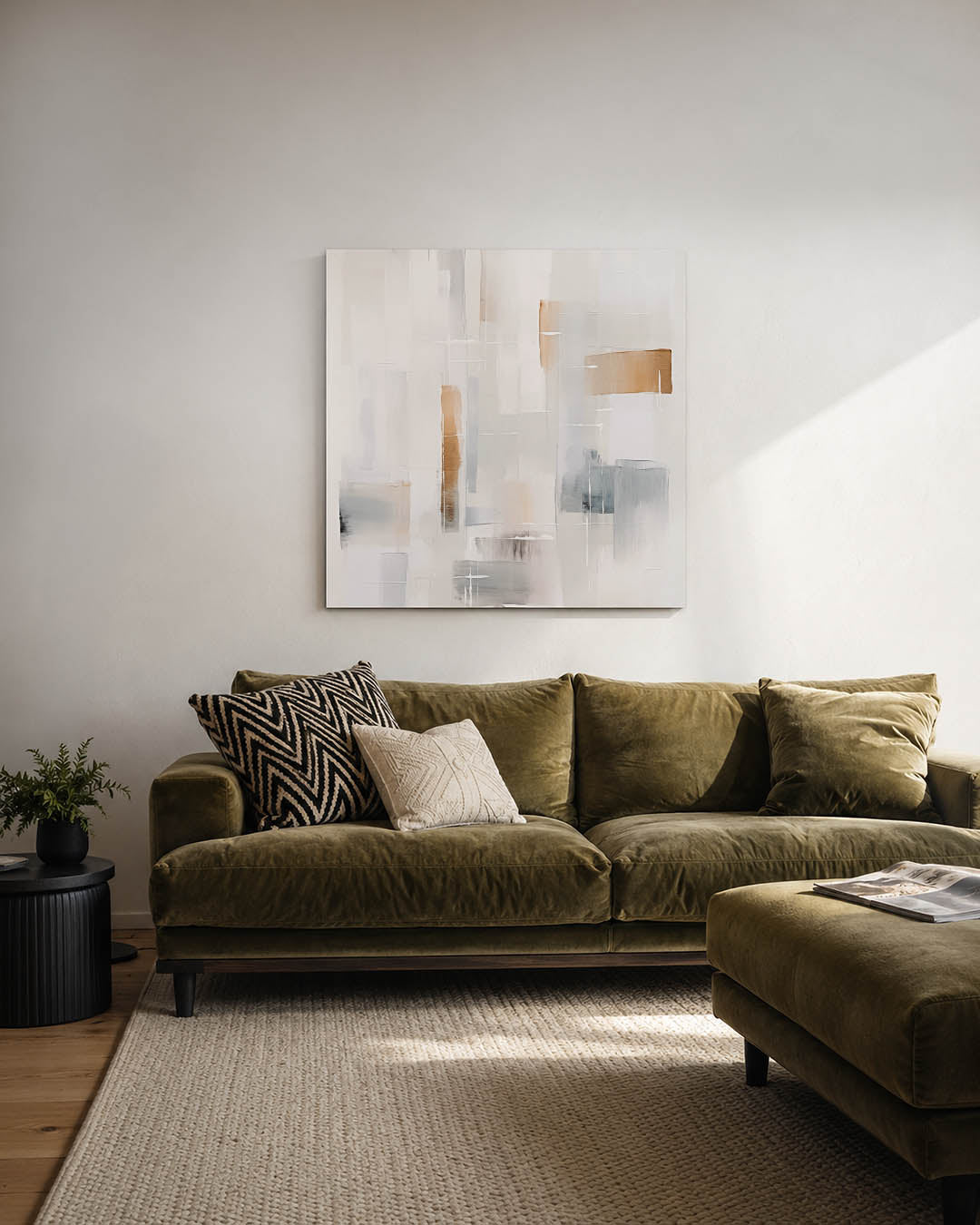 Lichte geometrische compositie Kunstwerk