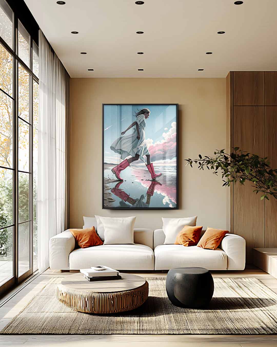 Wandelend langs de horizon Kunstwerk-canvas-dibond-plexiglas-wanddecoratie-WallArtistic