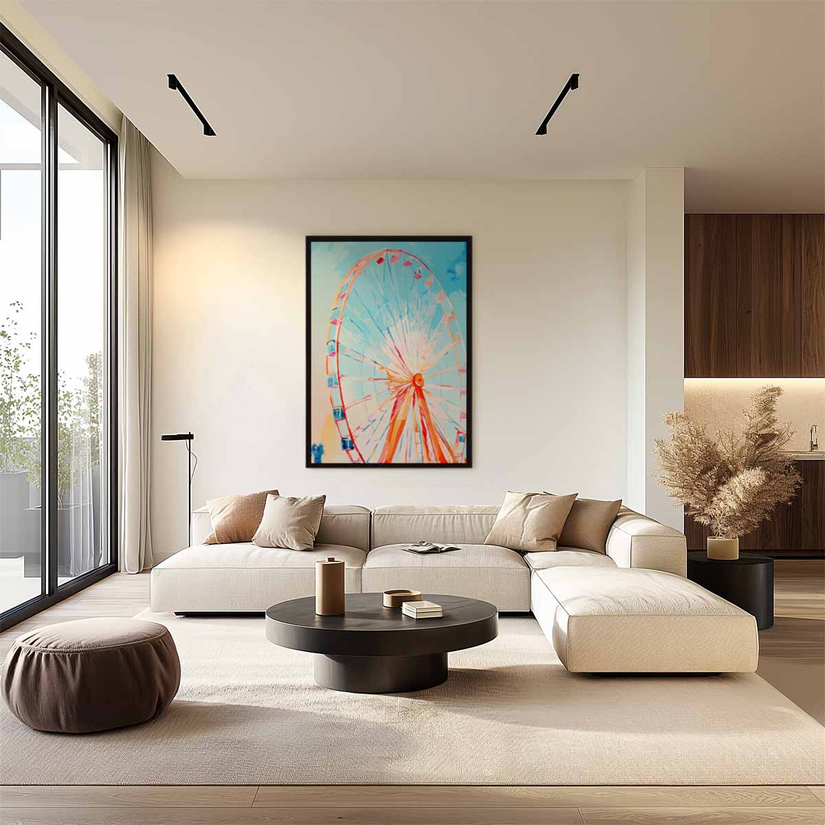 Kleurrijke Reuzenrad Droom Kunstwerk-canvas-dibond-plexiglas-wanddecoratie-WallArtistic