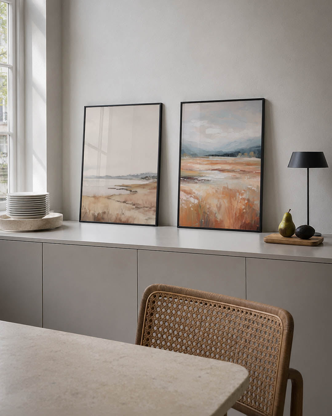 Zachte landschapstonen Posterset