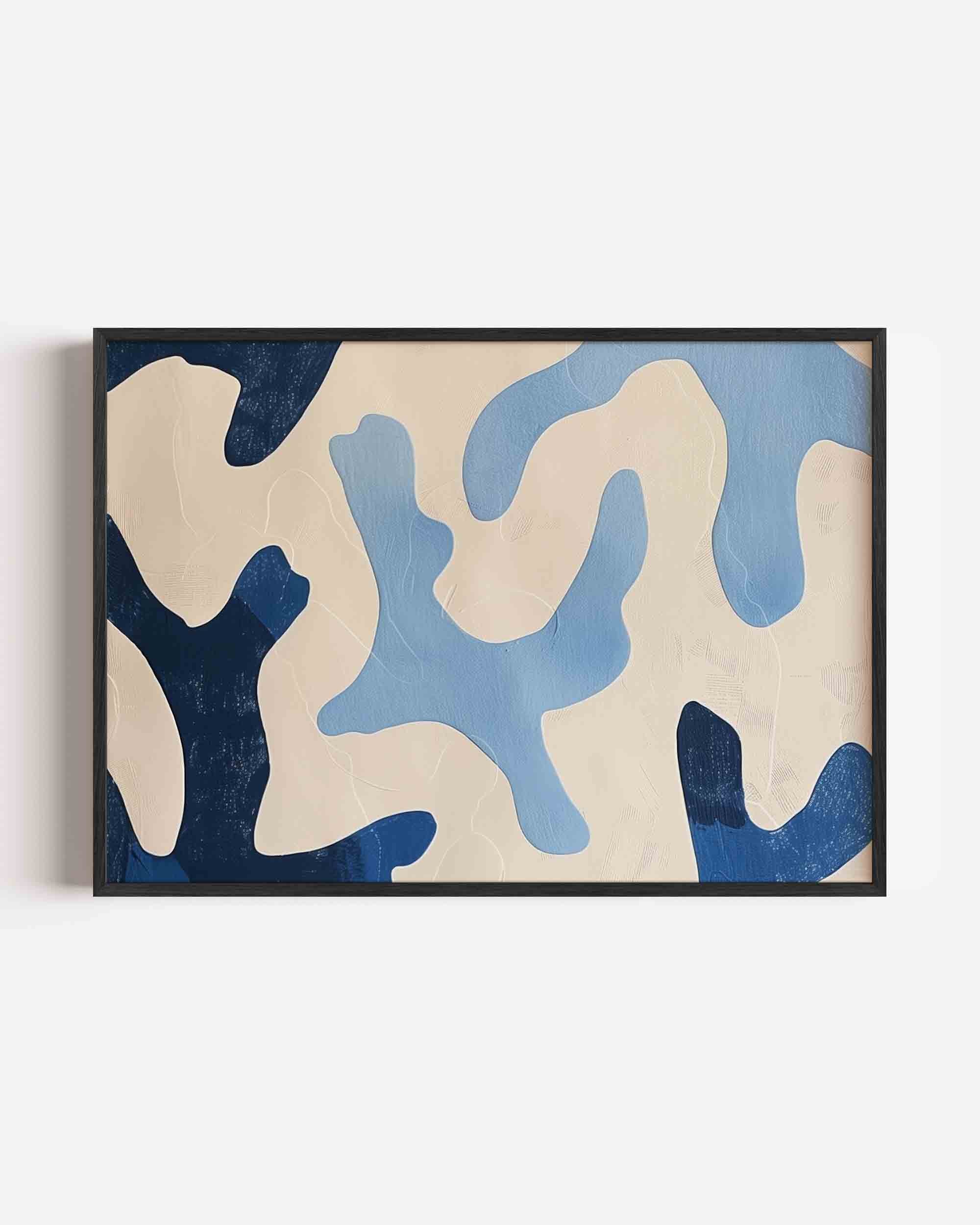 Abstracte blauwe vormen Poster
