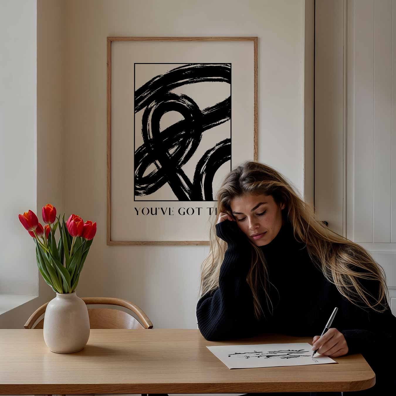 Inspirerende Zwart-Witte Motivatieposter-WallArtistic