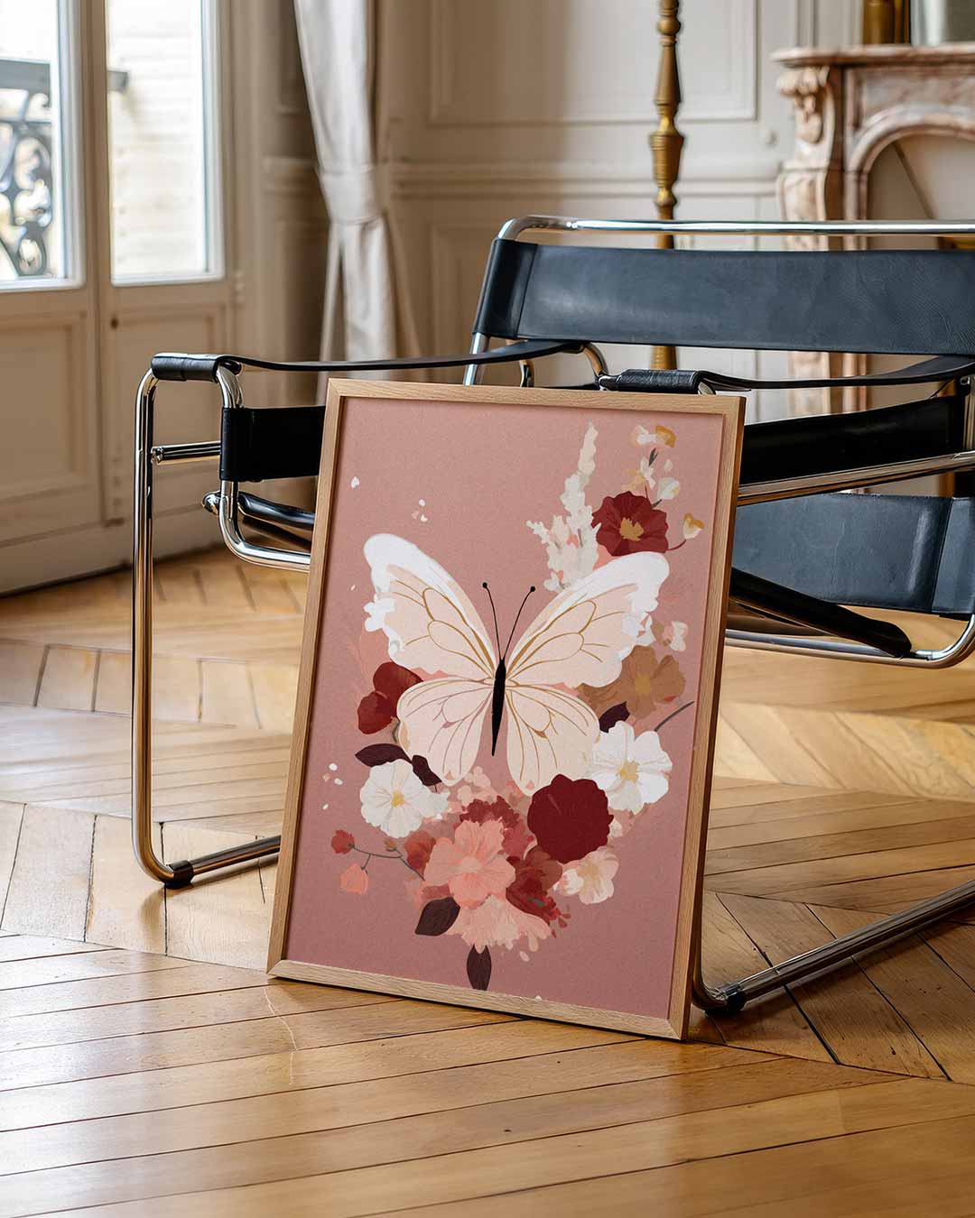 Dromerige Vlinderbloemenposter-WallArtistic