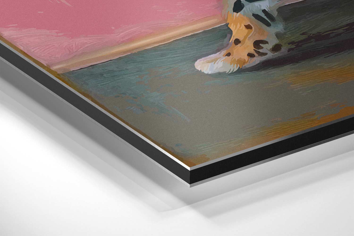 Wandeling van een Luipaard Kunstwerk-canvas-dibond-plexiglas-wanddecoratie-WallArtistic