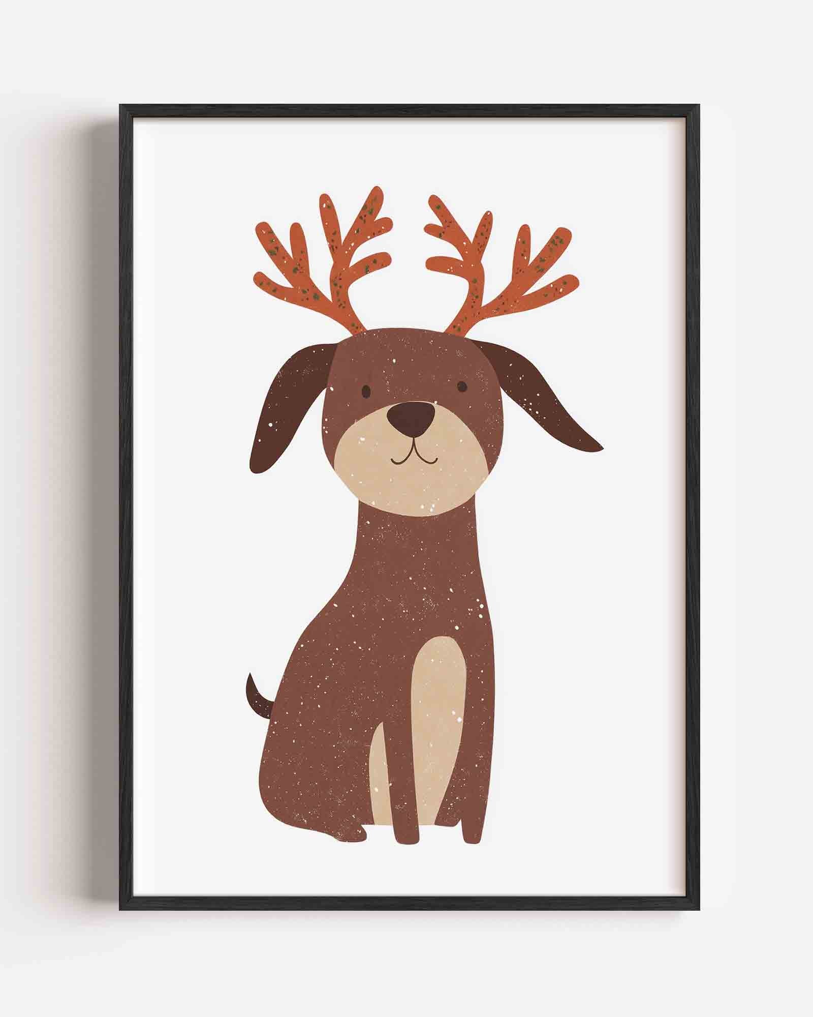 Hond met gewei Poster