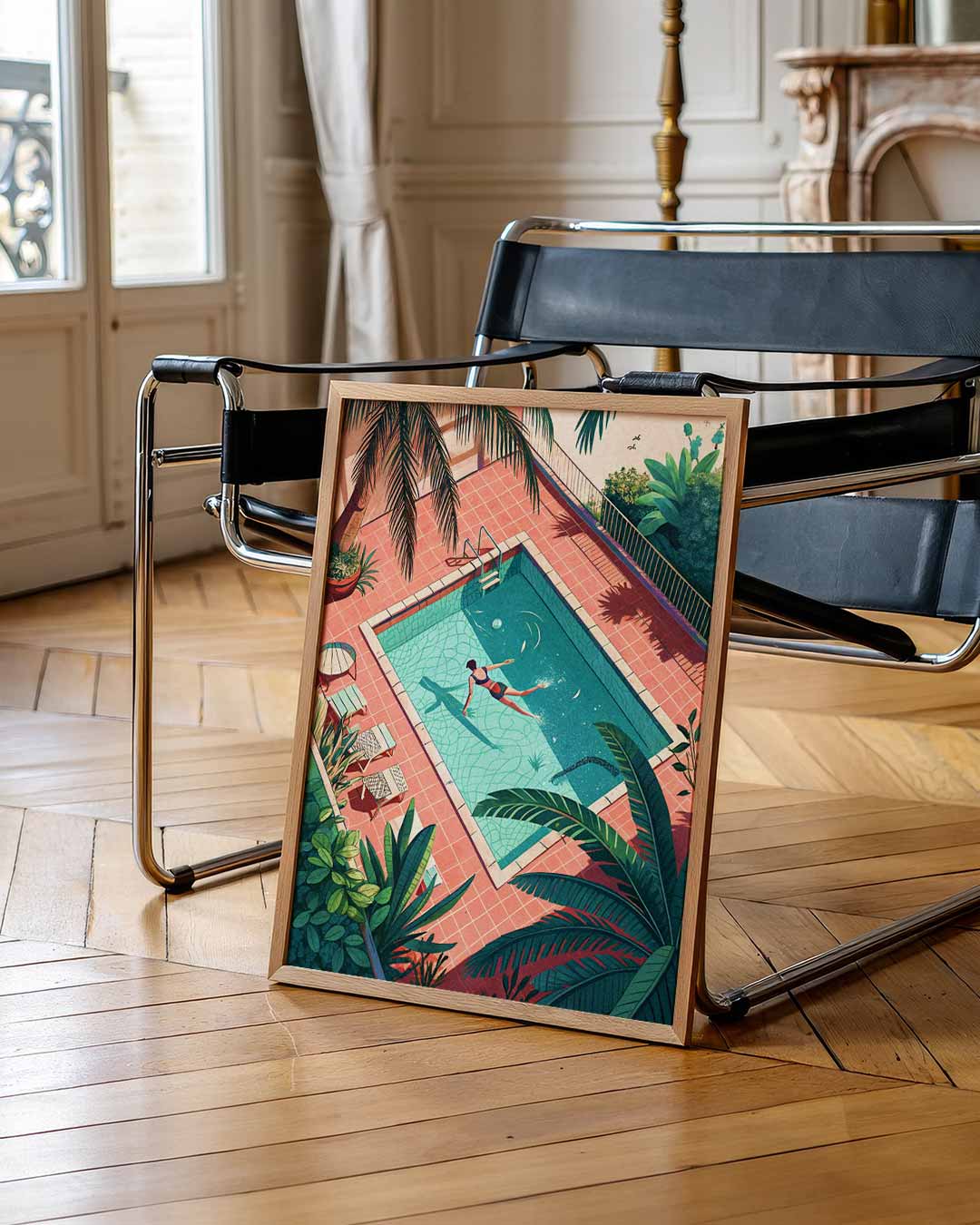 Zwembad Illustratie Poster-WallArtistic