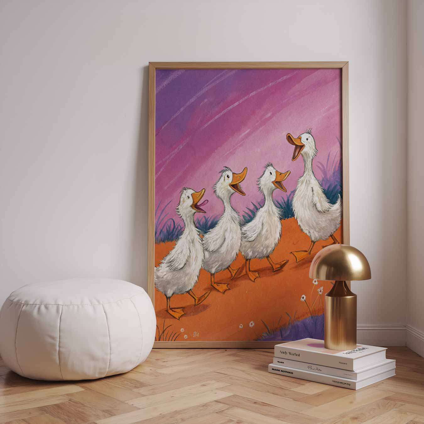 Vrolijke Eendjes Mars Poster-WallArtistic