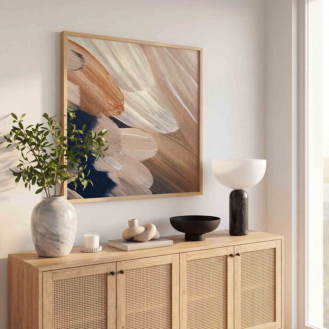 Abstracte penseelstreken Poster