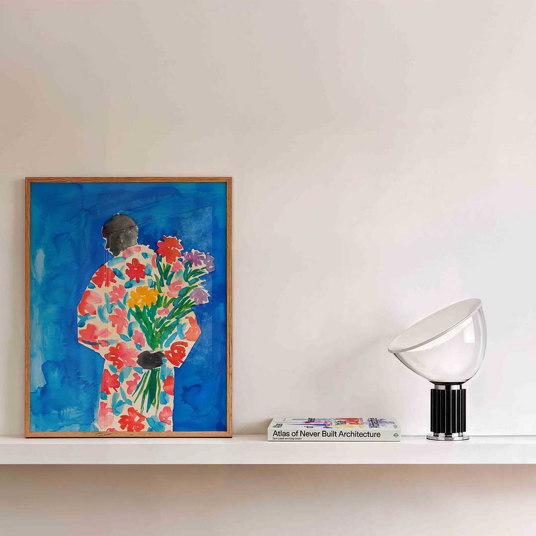Figuur met bloemen Poster