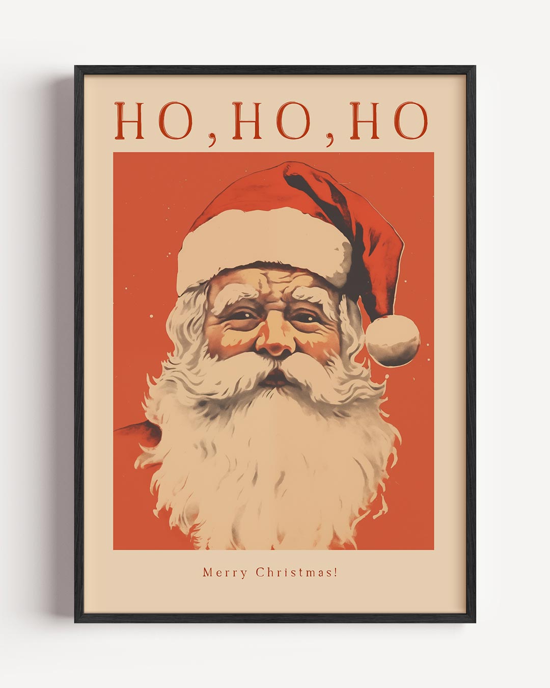 Vintage Kerstposter met Kerstman Poster-WallArtistic