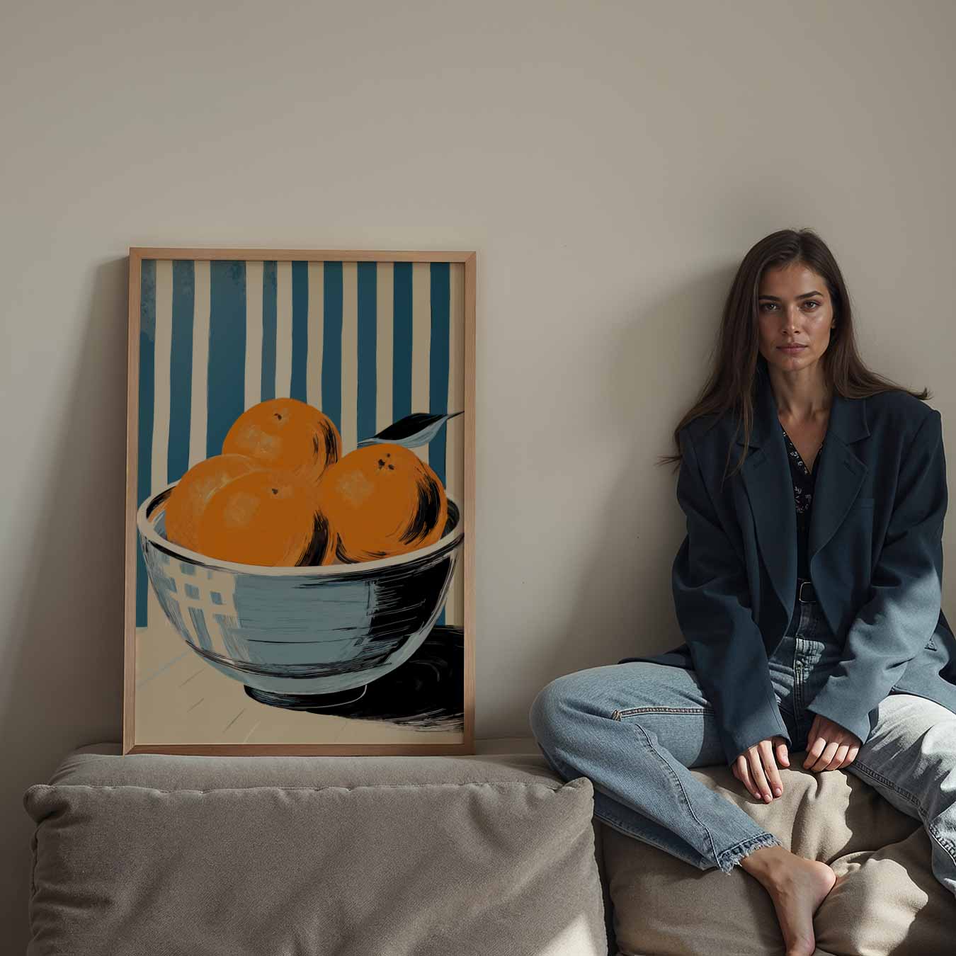 Retro Mandarijnen Stilleven Poster-WallArtistic