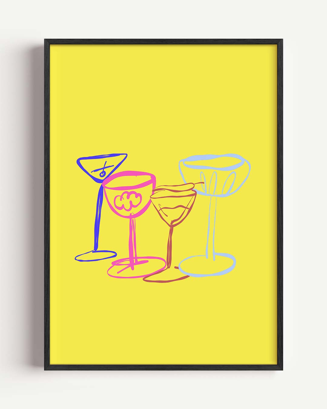 Kleurrijke Cocktailglazen Poster-WallArtistic