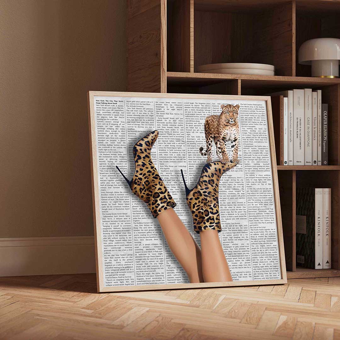 Luipaardprint laarzen Poster