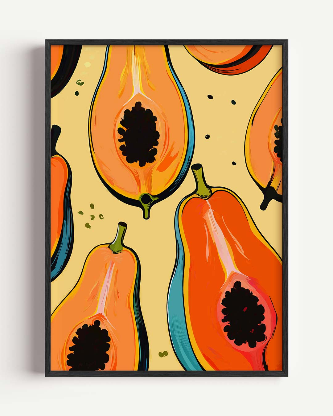 Tropische Papaya Print Poster-WallArtistic