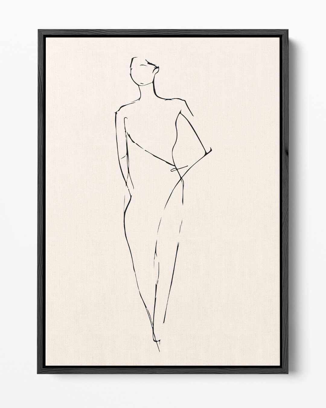 Elegante Lijntekening van een Vrouw Kunstwerk-canvas-dibond-plexiglas-wanddecoratie-WallArtistic