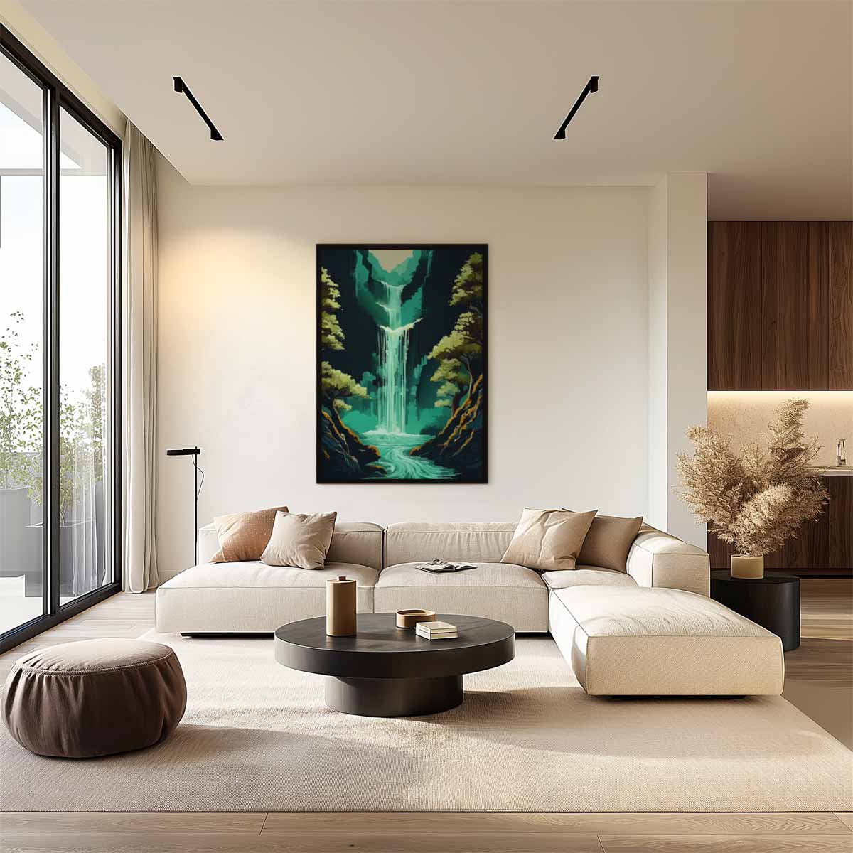 Magische Waterval Kunstwerk-canvas-dibond-plexiglas-wanddecoratie-WallArtistic