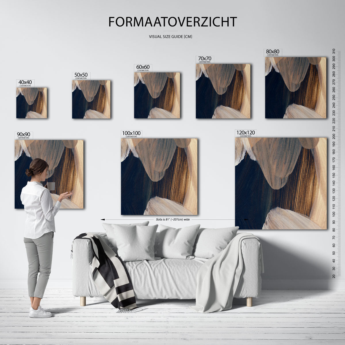 Abstracte penseelstreken Poster