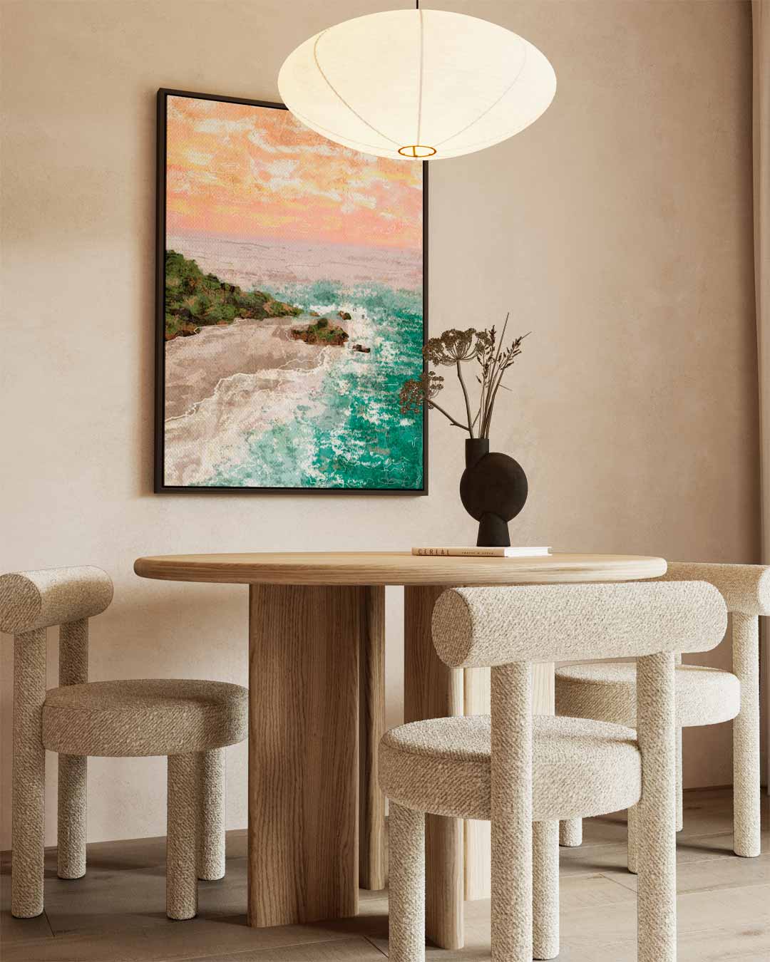 Zonsondergang aan de Kust Kunstwerk-canvas-dibond-plexiglas-wanddecoratie-WallArtistic