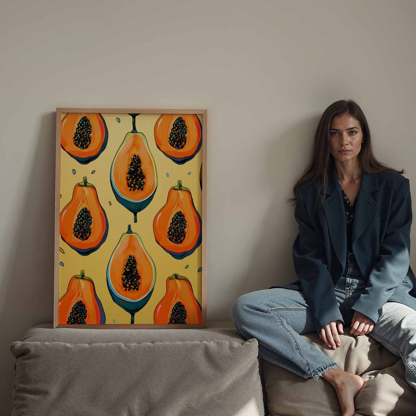 Tropische Papaya Pracht Poster