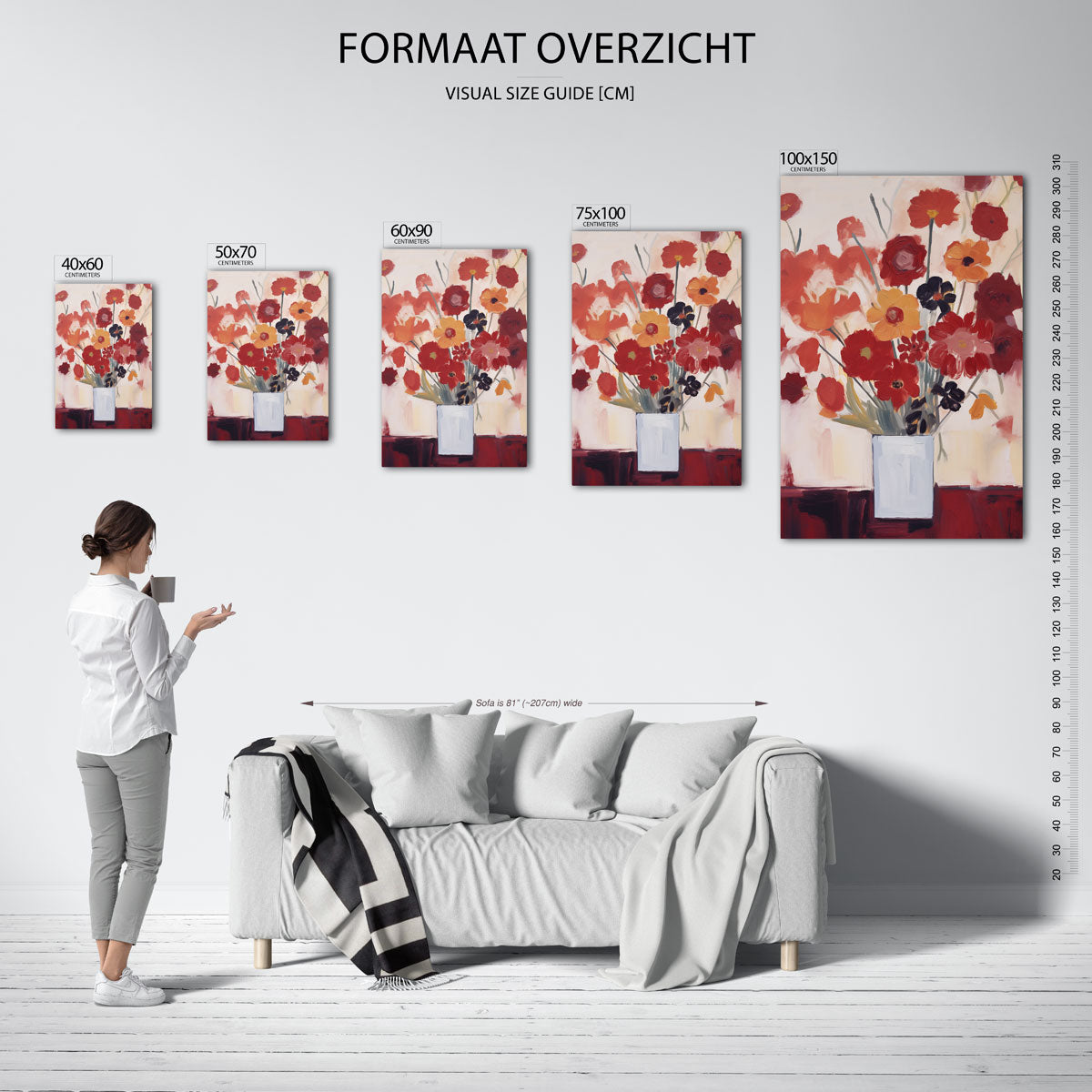 Bloemrijke compositie Kunstwerk