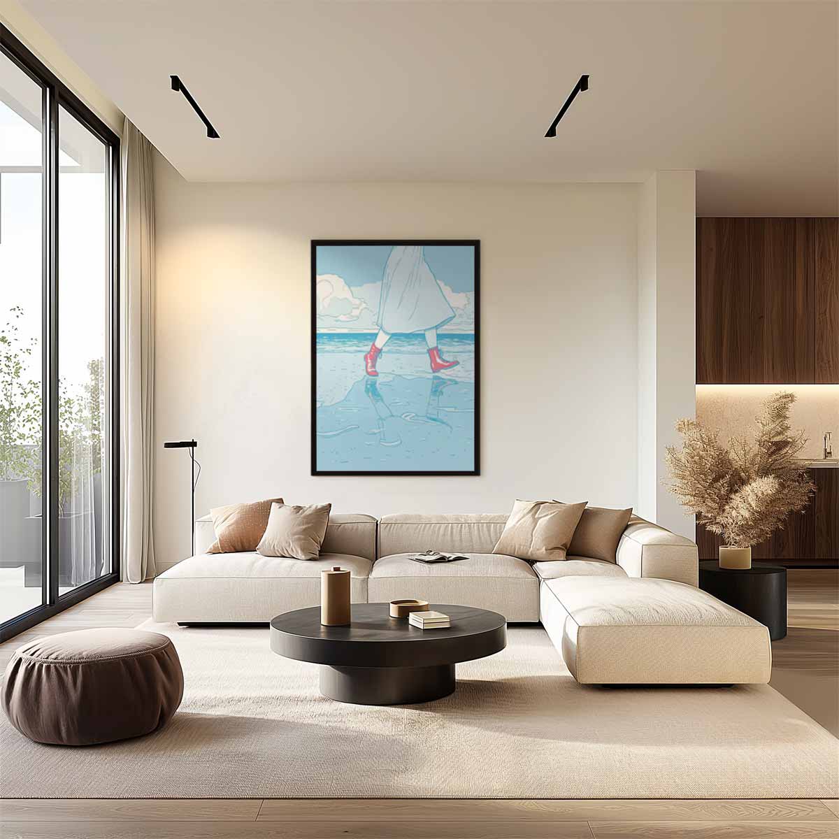 Roodlaarsjes aan Zee Kunstwerk-canvas-dibond-plexiglas-wanddecoratie-WallArtistic