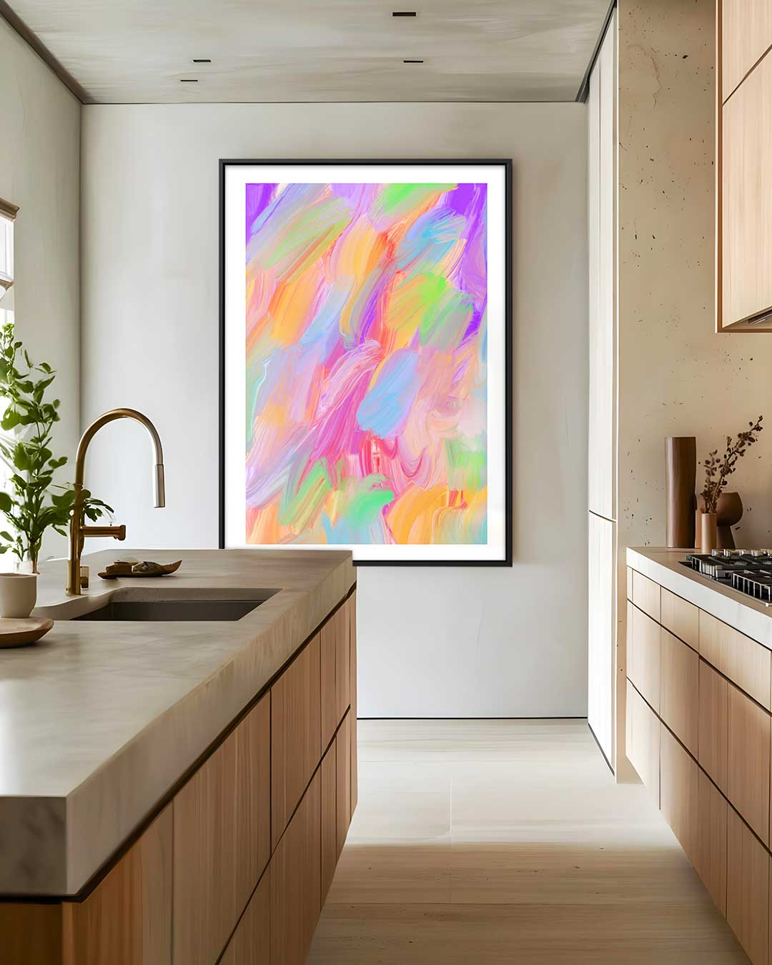 Kleurrijke Bewegingen Kunstwerk-canvas-dibond-plexiglas-wanddecoratie-WallArtistic