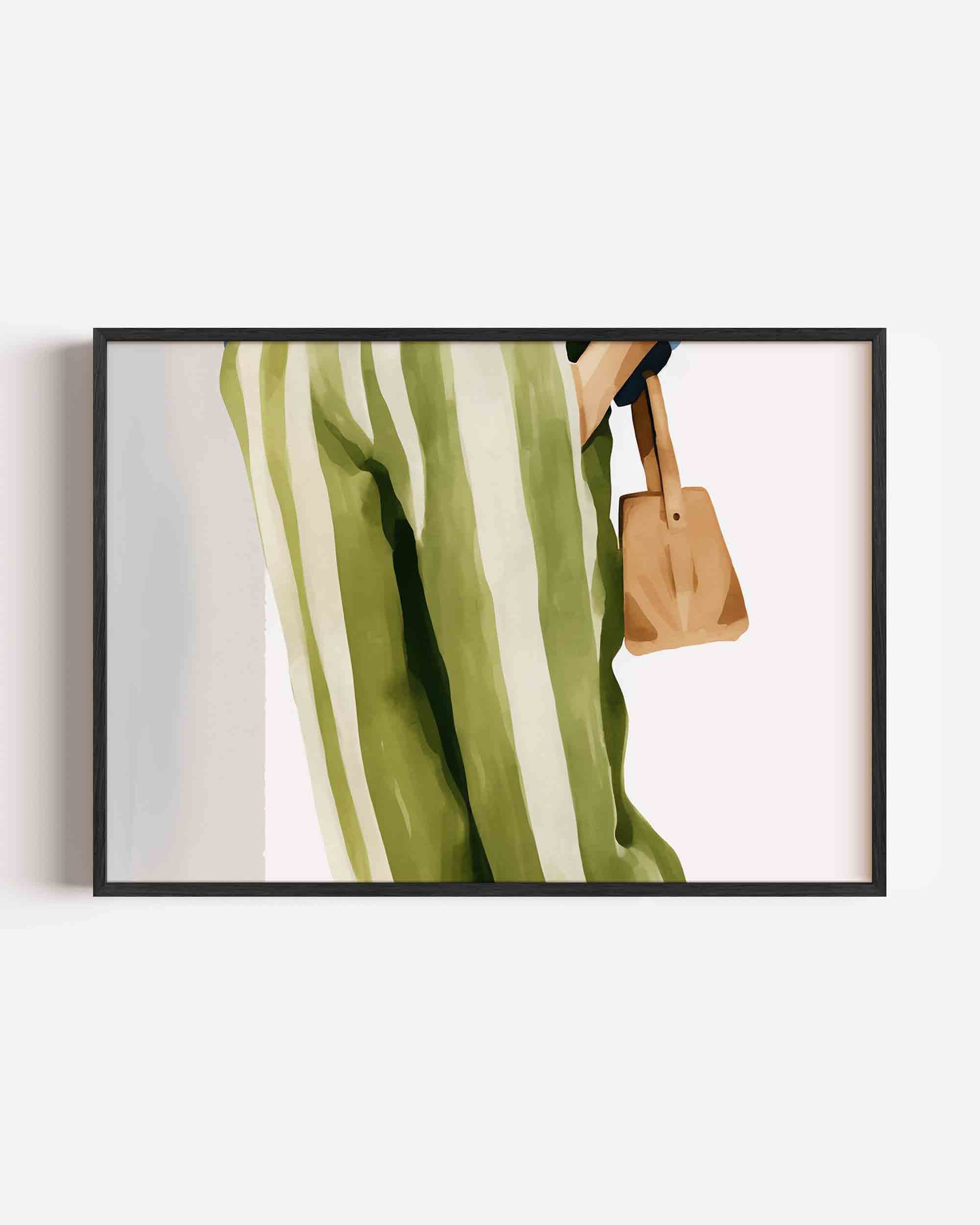 Gestreepte broek en tas Poster