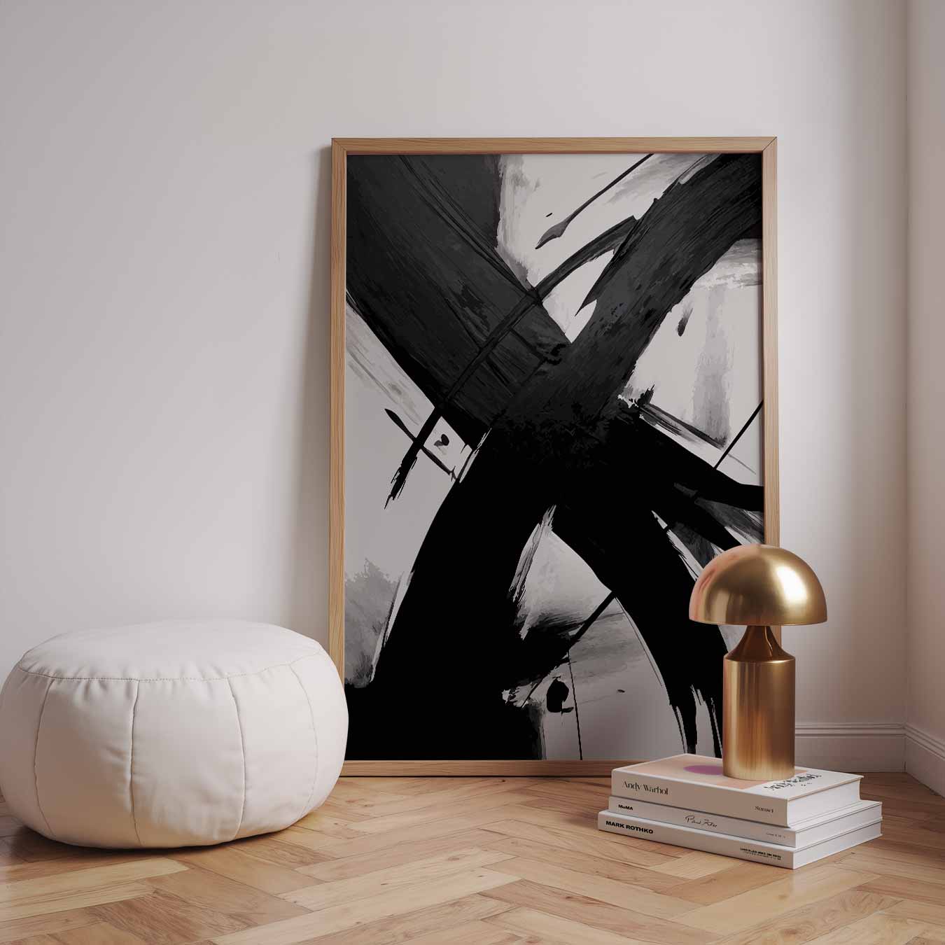 Abstracte Kunst Zwart-Wit Poster-WallArtistic
