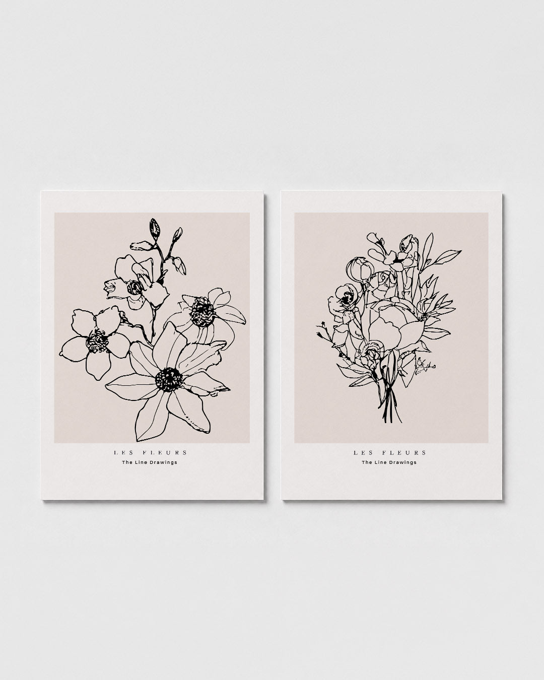 Bloemrijke lijnenspel Posterset