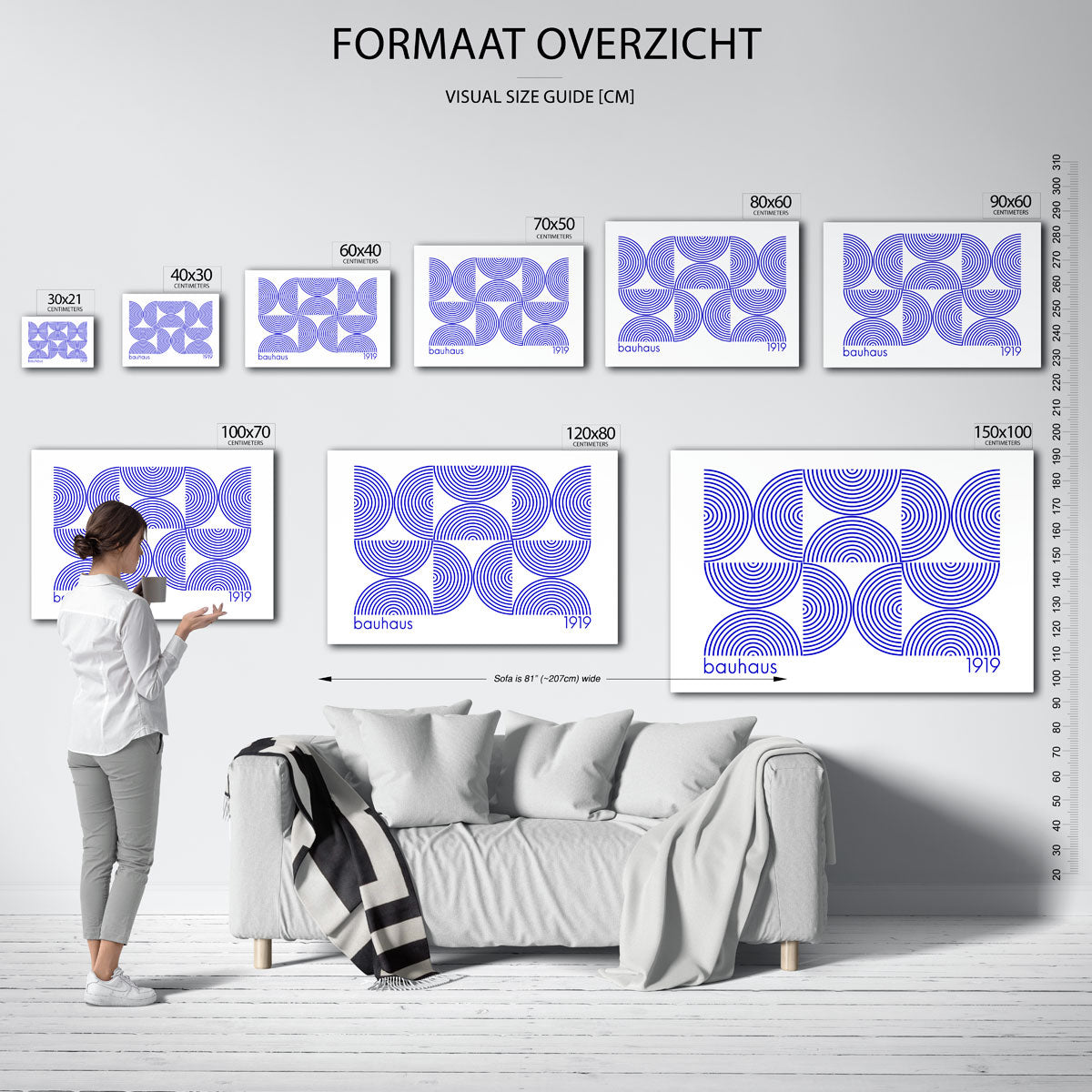 Cirkelpatroon en lijnen Poster